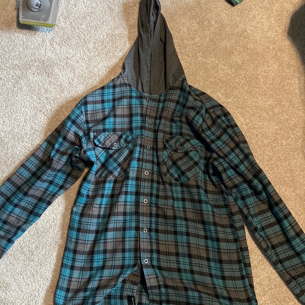 Stout house, hooded flannel